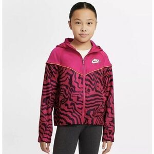 GIRLS' NIKE SPORTSWEAR Printed jacket Coat Pink Activewear Leggings M Medium 10